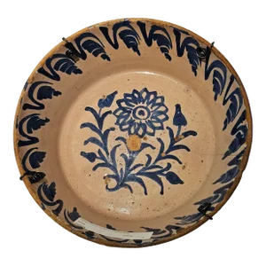 Mid 19th Century Spanish Ceramic Fajalauza Bowl From Granada