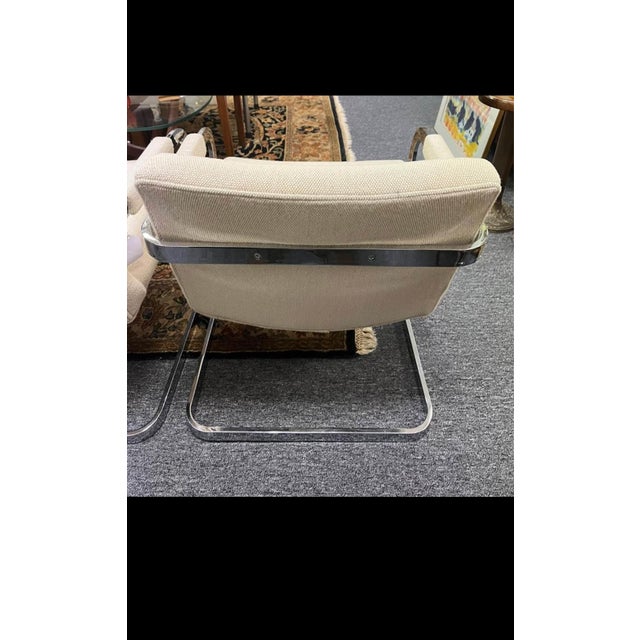 Mid-Century Modern Pair of Mid-Century Modern Milo Baughman for Thayer Coggin Chrome Lounge Chairs For Sale - Image 3 of 5