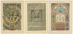 Triptych of Italian Renaissance Artistic Designs, 1887, Paper, Set of 3