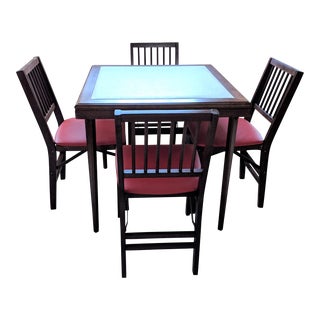 Vintage Stakmore Folding Game Table & Chairs - Set of 5 For Sale