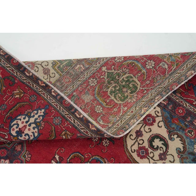 1970s Vintage Persian Handmade Wool 10x13 Red Area Rug For Sale - Image 10 of 11