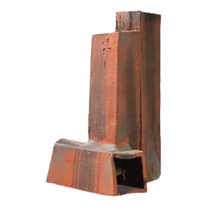 Vintage Brutalist Wood Fired Terracotta Vase, Signed