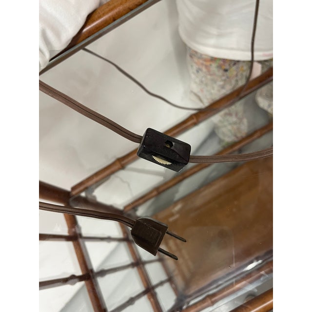 Vintage Faux Bamboo Etagere Shelving Unit Mid Century Boho Chic Display Shell For Sale In Miami - Image 6 of 7
