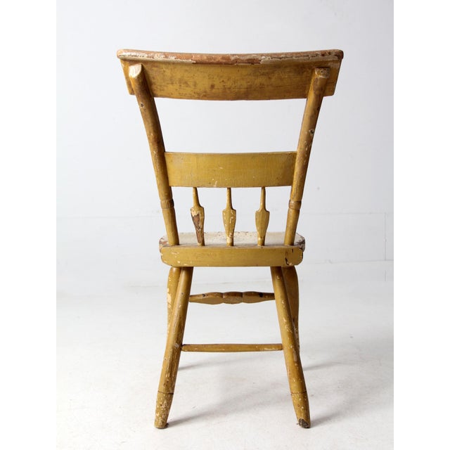 Antique Hand Painted Primitive Side Chair For Sale - Image 10 of 12