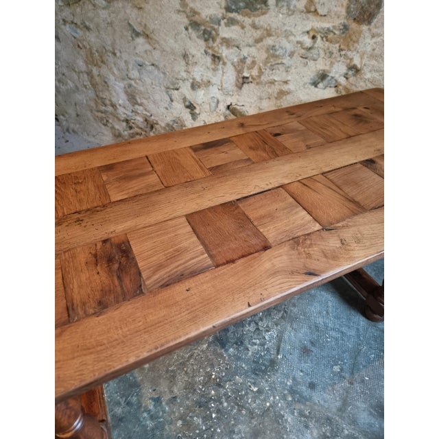 Mid-Century Modern Vintage French Oak Dining Table, 1950-1970 For Sale - Image 3 of 15