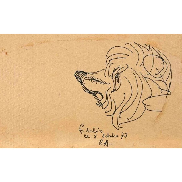 Fidelio is a China Ink Drawing realized by Reynold Arnould (Le Havre 1919 - Parigi 1980). Good condition on a yellowed...