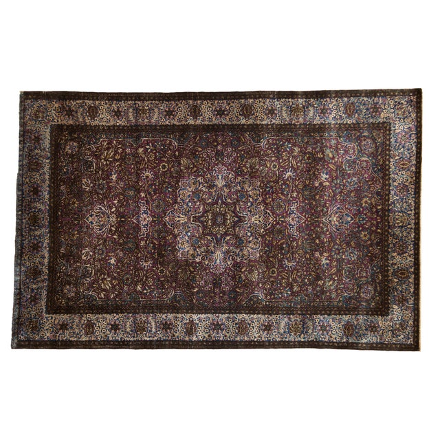 Antique Silk Kashan Rug - 4'3" X 6'8" For Sale - Image 13 of 13
