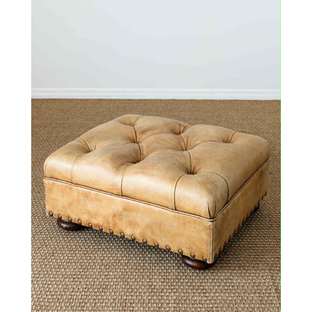 Vintage Ralph Lauren Leather Writer's Ottoman For Sale - Image 12 of 16