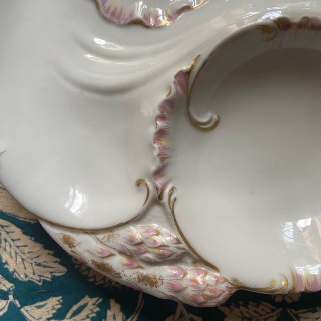 French Porcelain Artichoke Asparagus Plates from Haviland Limoges, 1930, Set of 3 For Sale - Image 4 of 10