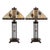 Pair Arts & Crafts Style Metal & Glass Table Lamps. u.s.a. Late 20th Century. For Sale
