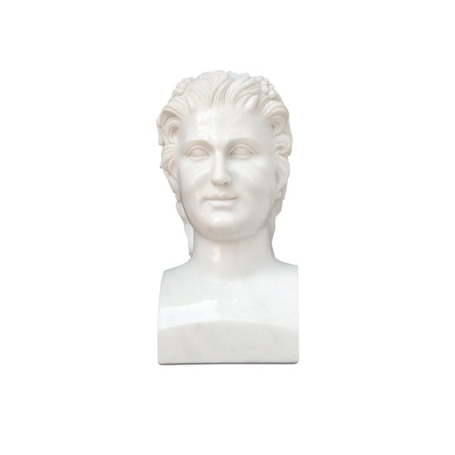 Traditional Currey & Company Hector Marble Bust Sculpture For Sale - Image 3 of 5
