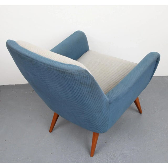 Blue Armchair in Pigeon Blue-Light Gray, 1950s For Sale - Image 8 of 13