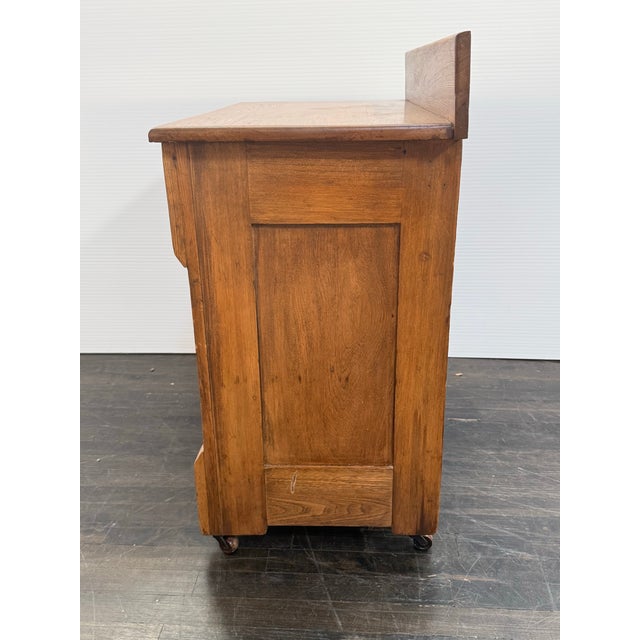 Oak Washstand/Server Cabinet +Casters, Antique For Sale In San Francisco - Image 6 of 12