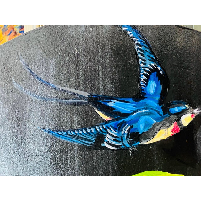 2020s Vintage Privacy Folding Screen Repurposed Hand Painted by Stacey Porter For Sale - Image 5 of 12