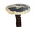 Modern Pair Modern Petrified Wood Side Tables W/ Sculptural Metal Bases. Late 20th C. For Sale - Image 3 of 12