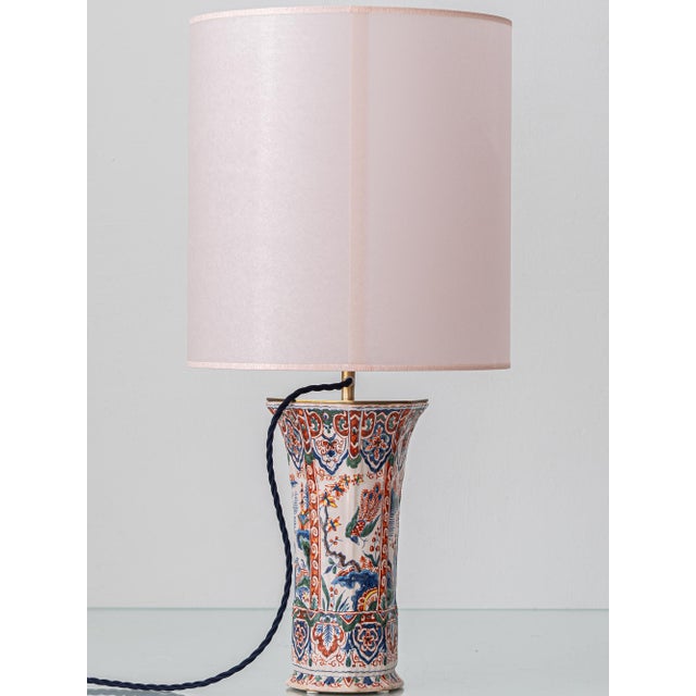 Antique Delft Chinoiserie Faience Table Lamp by Géo Martel, 1890s For Sale - Image 9 of 15