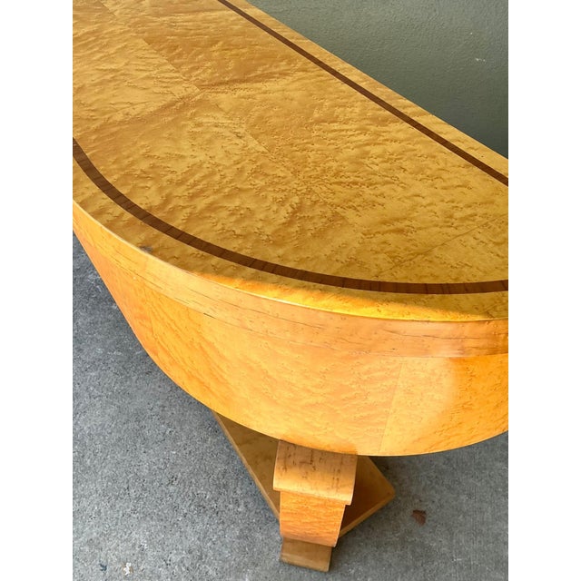 Late 20th Century Vintage Deco Burl Console Table For Sale - Image 5 of 18