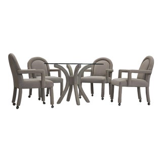 Dining Table and 4 Chairs in the Style of Milo Baughman For Sale