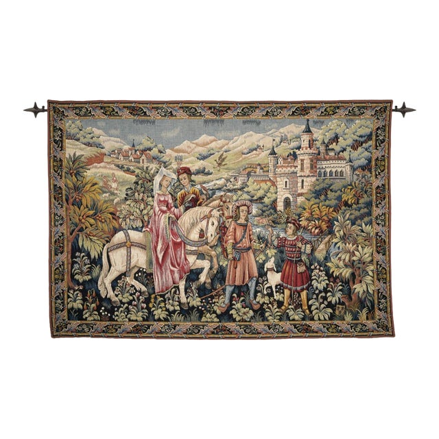 La Promenade (The Outing) Loom Woven Tapestry - 130 X 188 Cm (4'3" X 6'2") - Requires Rod Size 5 For Sale