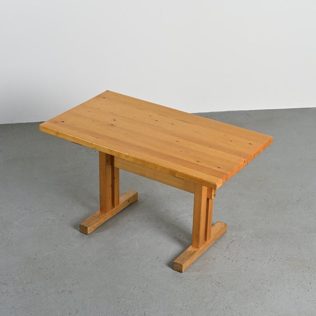 Pine Dining Table by Charlotte Perriand for Les Arcs, France, 1970s For Sale - Image 11 of 15