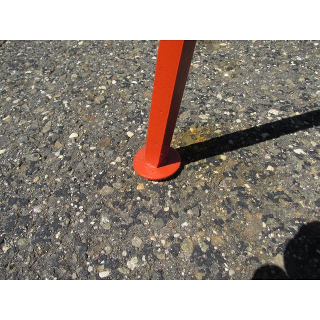 Metal 1960s Modernist Painted Steel and Glass Dining Table in the Style of Milo Baughman For Sale - Image 7 of 7