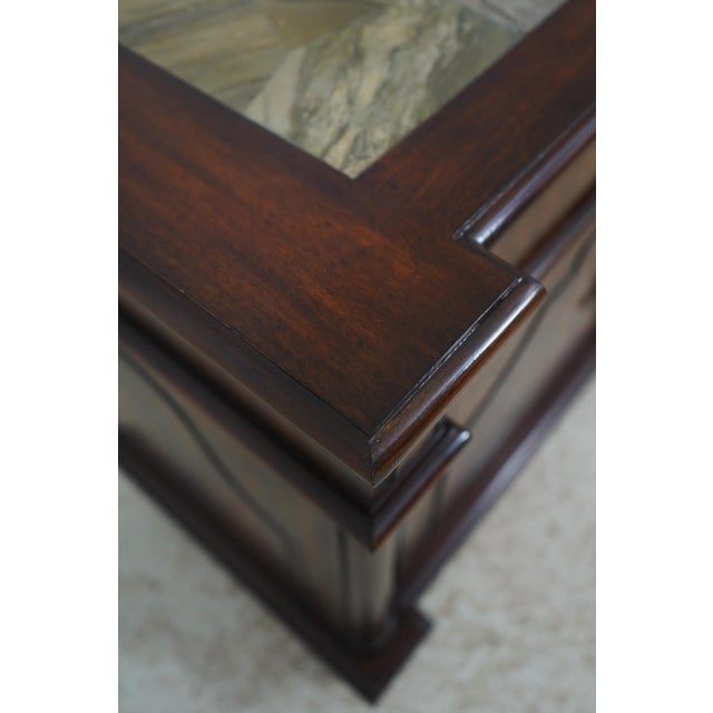 Maitland Smith Mahogany Stone Top Console Cabinet For Sale - Image 13 of 18