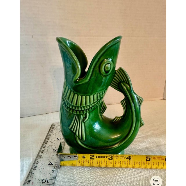 Mid 20th Century Shreve, Crump & Low Gurgling Cod Pitcher Green Glazed Ceramic For Sale - Image 11 of 11