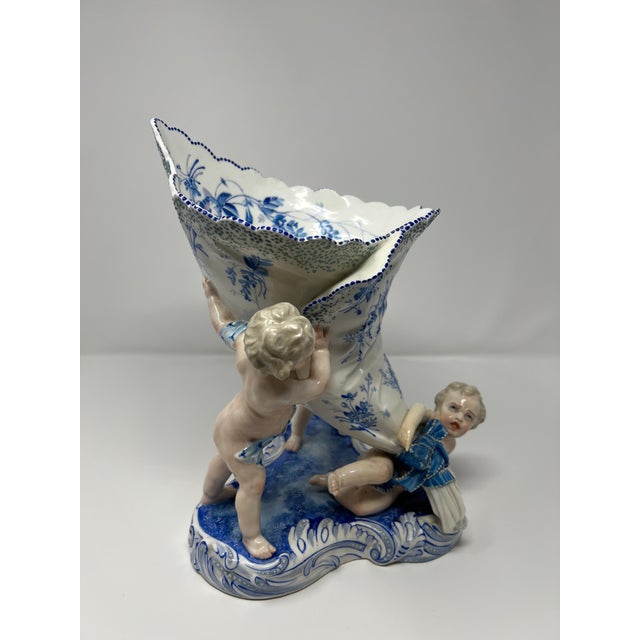 Antique Rococo-Revival Figural Spill Vase With Cherubs For Sale In Seattle - Image 6 of 12