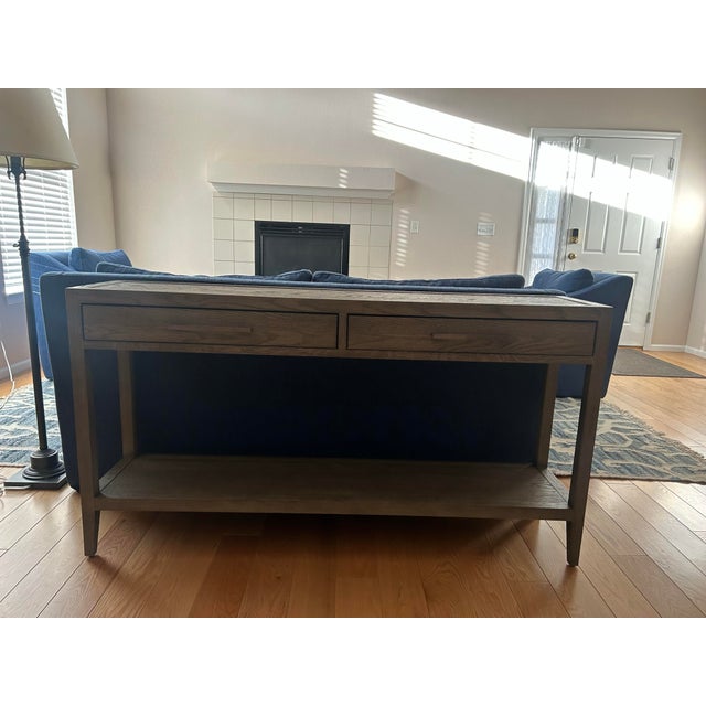 Contemporary Restoration Hardware French Contemporary Two-Drawer Console Table For Sale - Image 3 of 7