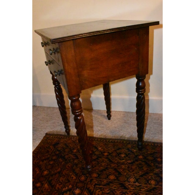 19th Century American Late Sheraton Two Drawer Night Stand For Sale In Minneapolis - Image 6 of 9