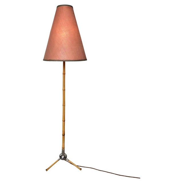 Art Deco Bamboo Floor Lamp in the style of Josef Frank, 1940s For Sale - Image 11 of 11