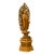 This is a wooden standing Buddha statue carved from sandalwood with original wood color. The lotus base pedestal and the...