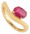Handmade 1.14 Ct Oval Cut Natural Ruby Wave Solitaire Ring in 14k Gold Size 6.5 For Sale