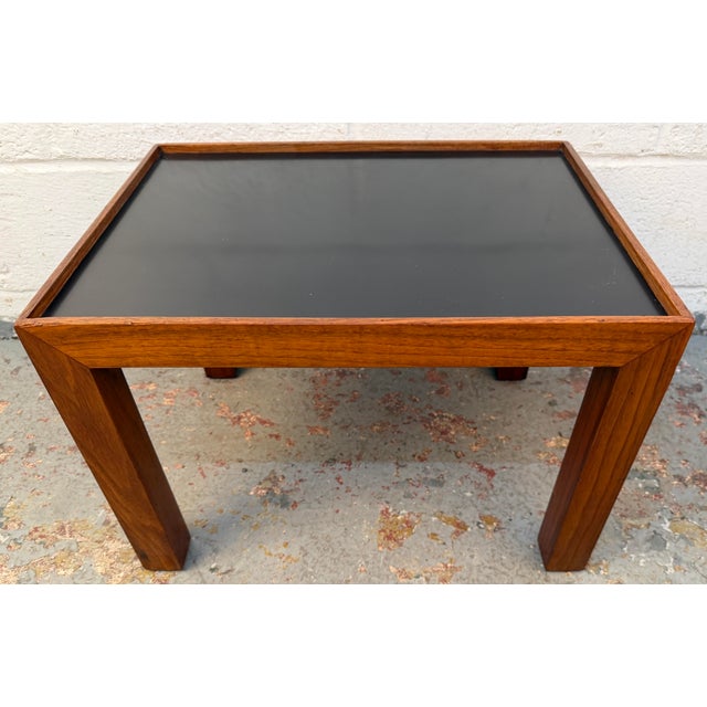 Vintage Mid-Century Modern Teak & Black Formica Nesting Tables – Set of 2 For Sale - Image 13 of 15