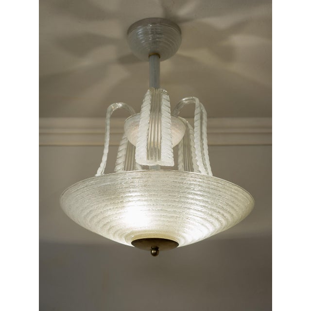 Vintage Art Deco Murano Glass Light from Seguso Vetri Darte, 1930s For Sale - Image 11 of 11