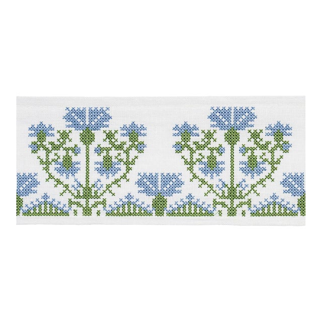 Schumacher Custis Embroidered Tape in Chesapeake For Sale