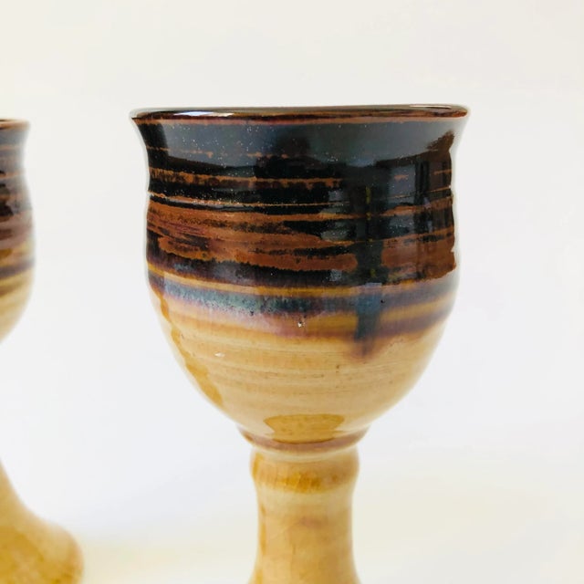 Studio Pottery Goblets - Set of 2 For Sale - Image 4 of 7
