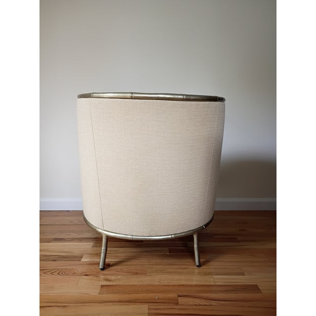 Textile A Pair Bernhardt Interiors Merideth Club Chairs Metal Faux Frame For Sale - Image 7 of 15