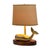1970s Vintage 1970s Brass Whale Table Lamp W/ Walnut Wood Base & Grasscloth Shade For Sale - Image 5 of 18