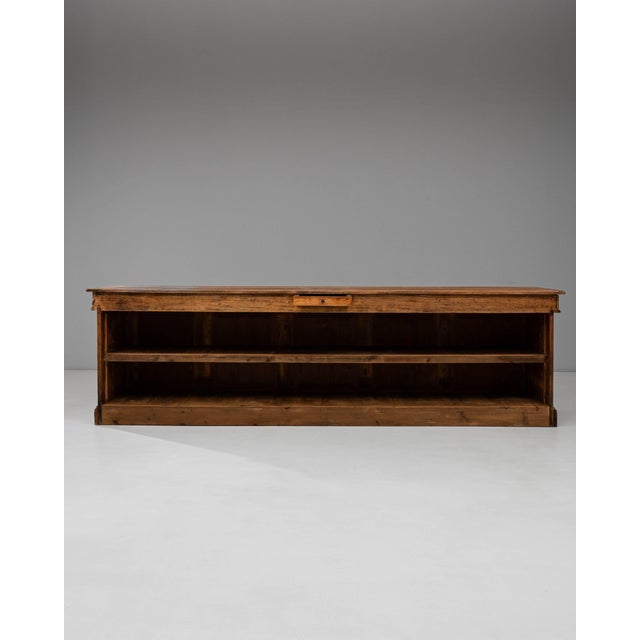 1900s French Belgian Provincial Wooden Shop Counter by Emile Lambot, Châtelet For Sale - Image 12 of 18