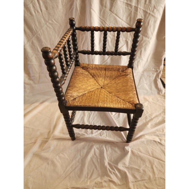 Measurements 42 x 43 x 27 inches 106.5 x 109 x 68.5 cm Weight 3700 g 8.15 lbs Striking antique corner chair featuring...
