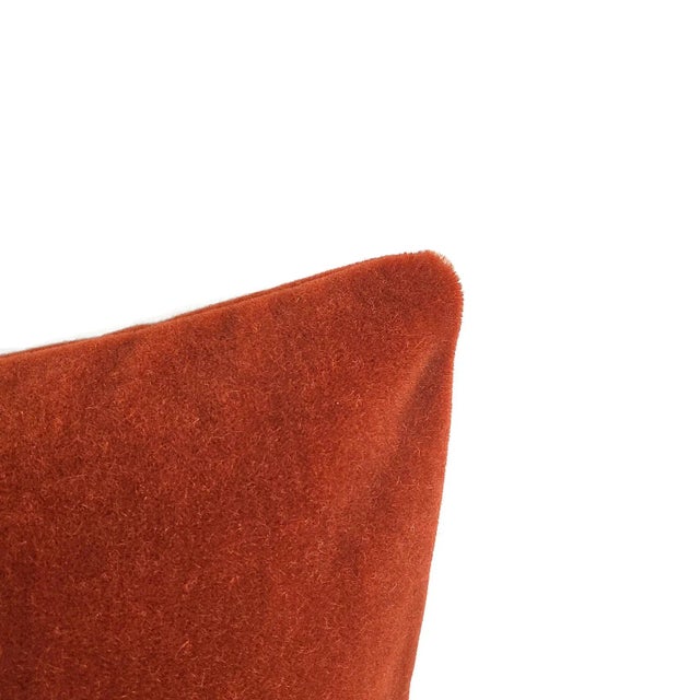 Contemporary F. Schumacher San Carlo Mohair Velvet in Sienna Pillow Cover For Sale - Image 3 of 7