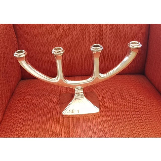 1970s Mid-Century Sterling Silver 4-Arm Candleholder from Jakob Grimminger For Sale - Image 5 of 5