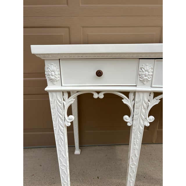 Late 20th Century White Lacquered Chippendale Console by Maitland-Smith For Sale - Image 11 of 15