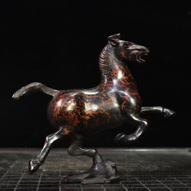 Bronze Galloping Horse Desk Sculpture, Flying Swallow Motif For Sale - Image 4 of 9