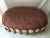 Palatial Distressed Gold Bullion Burgundy Oval Ottoman For Sale In Detroit - Image 6 of 11