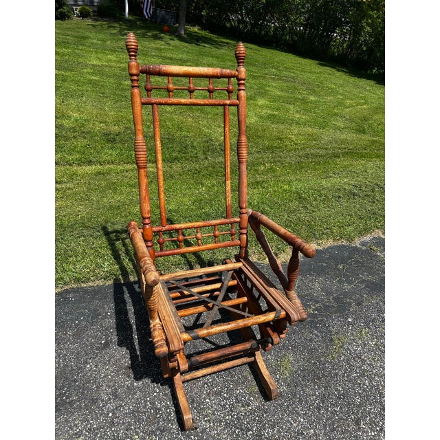 Rustic 19th Century Indian Victorian Rocking Chair For Sale - Image 9 of 12