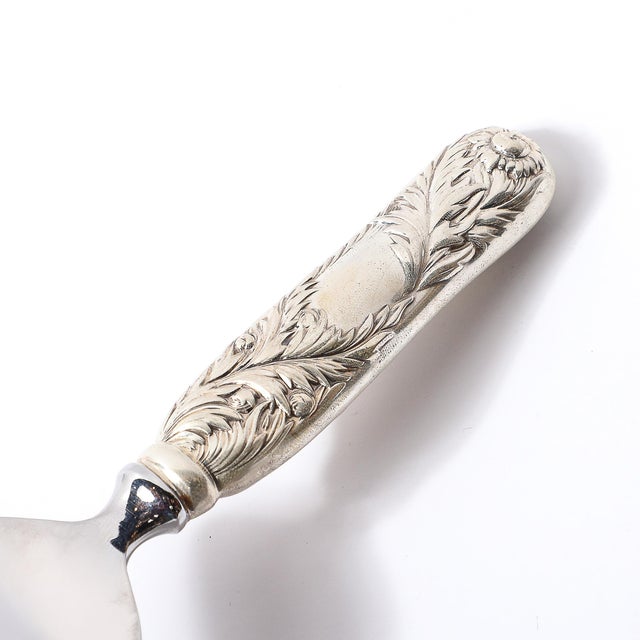 Aesthetic Movement Tiffany and Co. Sterling Silver Chrysanthemum Cake Knife For Sale - Image 9 of 12