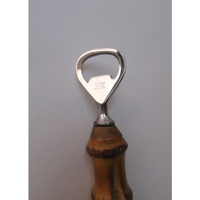 Sheffield Bottle Opener With Bamboo Handle British Campaign Design Gucci Style For Sale - Image 10 of 10