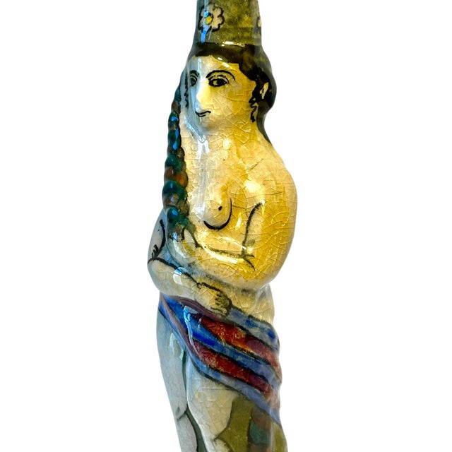 Sculpted Ceramic Woman’s Figurative Art Vase For Sale - Image 11 of 12